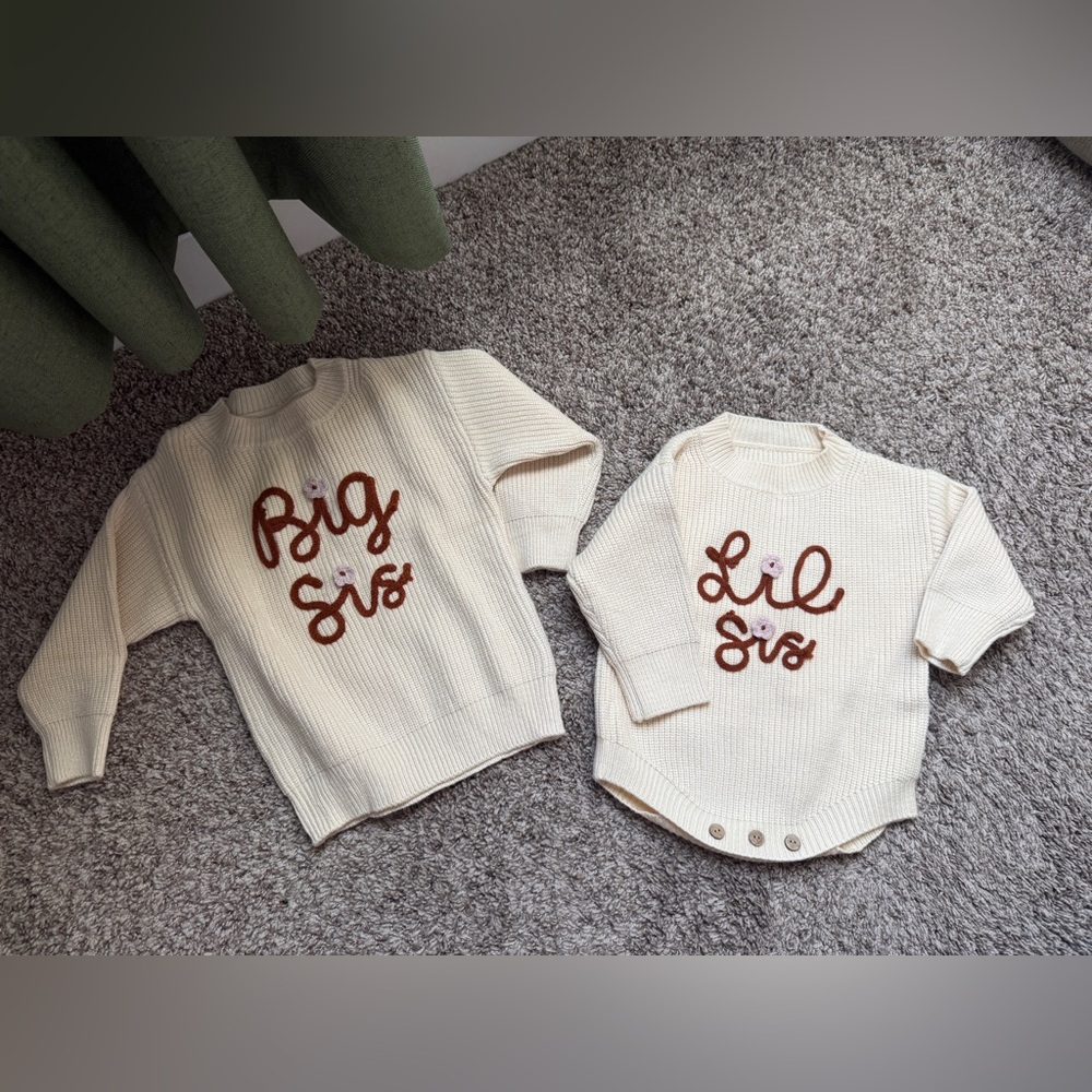 Big sis matching set w/ lil sis sweater set new